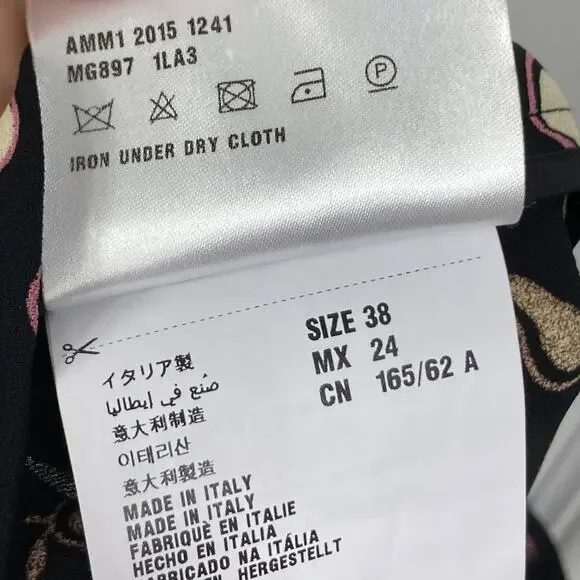 NWOT MIU MIU Skirt 38/US~S ITALY Logo-Spell-Out-Writing Pear-Print Maxi Midi Zip